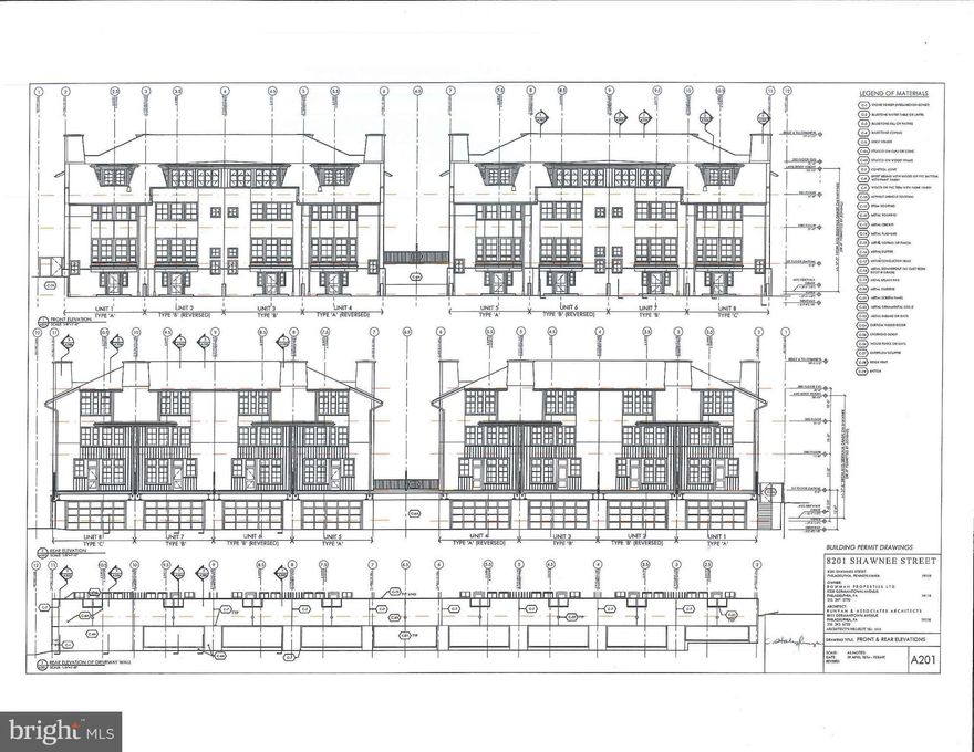 Premier 8 unit townhome condominium or fee simple development opportunity in the heart of Chestnut Hill.  Overlooking Pastorius Park, near to commuter trains stations, and one block to the vibrant Chestnut Hill commercial village, this subdivided and approved condominium development site consists of two buildings comprising eight single family townhomes. Each building offering 2 end units & 2 interior units apiece. These 3-story townhomes with grade level garages & entrance foyer will offer 3-4 bedrooms, 3.5 bathrooms, kitchen open to rear terrace, and 2-car garages accessible by rear common driveway.  Exterior materials & any facade modifications subject to seller approval & community agreement.  Call for details.