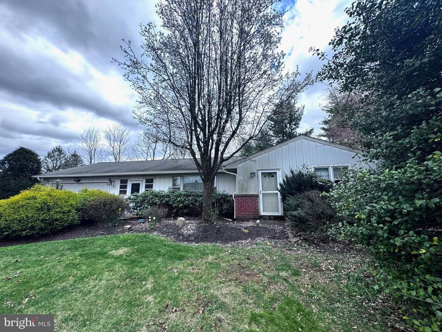 Welcome home to 2385 Mill Hill Road offered for rent in Milford Township, Bucks County! Sorry, NO PETS in this rental. This is a 3 bedroom, 2.5 bathroom ranch home with attached garage and finished basement on just over an acre sized lot. The landlord is including lawn mowing for the lucky new tenant too! Checkout the amazing lot on this quiet road with a beautiful back yard and peaceful patio area to relax outside. All bedrooms on main floor. Finished basement features oversized laundry room, two family rooms, full bathroom and a dark room. The main floor has a cool covered patio with inside access from the attached garage into the large eat in kitchen with dining area. Enormous living room, full bathroom and half bathroom complete the main level. Great patio space in the rear of the home with a nice backyard to enjoy shaded with pine trees. Gas Stove in basement and electric baseboard heat. Central Air. Public sewer and onsite well. Sorry but no pets or smoking at this rental. All occupants 18 and over must apply. Available immediately.