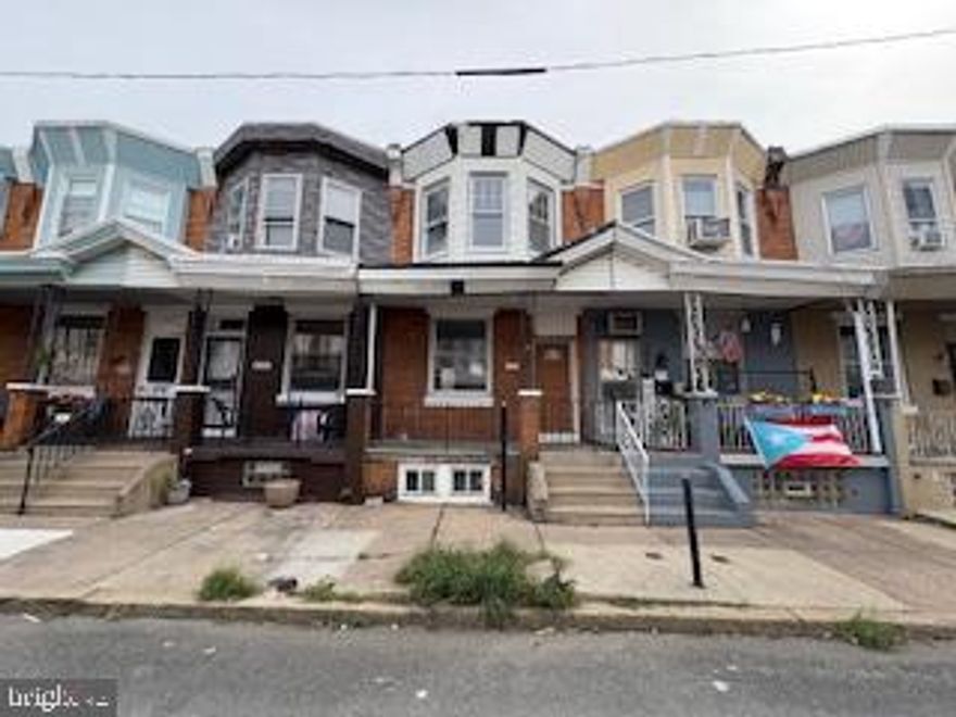 Grand opportunity for this spacious two-story brick row located in the Harrowgate section of Philadelphia. The property features an open front porch, a spacious living room, dining room, and a kitchen with walkout access to the fenced-in rear yard. The upper level offers two generously sized bedrooms with ample closet space and a 3-piece hall bath. Additional features include a full unfinished basement and plenty of on-street parking. Conveniently located near local shopping, schools, public transportation, and just minutes from major roadways.