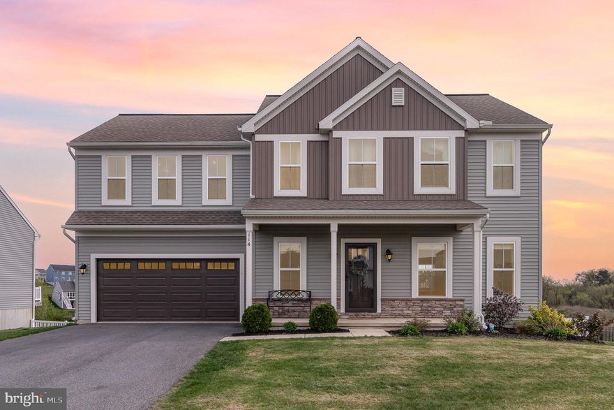 Welcome to Mountain View Estates! This home features 4 bedrooms and 2.5 baths.   As you enter the home you are greeted by a  welcoming front porch.  The home features an open floor plan that offers versatile living spaces including a flex room and a loft. Stylish vinyl plank flooring is throughout the home with the exception of the bathrooms. The great room features a gas fireplace and opens to the kitchen which features stainless steel appliances, attractive white cabinetry, and quartz counter tops with tile back splash.  The kitchen is open to  the sunny dining area where sliding glass doors provide access to the deck and completely fenced in back yard.  Upstairs you will find the loft space,  all 4 bedrooms, 2 full baths, and the laundry room. The large owner's suite includes a large walk in closet and a private bathroom with double vanity.  The full unfinished walkout basement provides a ton of storage space or could be finished for additional living space.  There's a sliding glass door to the patio underneath the deck to access the back yard.  The 12 by 16 storage shed in the back yard could be used for additional storage space or for lawn implements.  There's also an attached 2 car garage with custom built shelving for additional storage.  Energy efficient gas heat and C/A!  Schedule your private showing today!