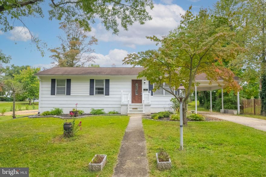 NO HOA! Price Improvement! Charming cottage-style rancher nestled just outside of Bel Air on a quiet dead-end street. The road leads directly to Rock Manor Park’s playing fields, with a newly paved walkway connecting to Giles Street, giving this home an impressive 95 Walkability Score to Bel Air’s Historic Main Street. This cozy 3-bedroom, 2-bath home, built in the 1960s, boasts solid construction. The primary bedroom  has been expanded and finished with Board and Bating plus the addition of a private bathroom.  The  country kitchen offers a quaint eat-in space. Convenient main-floor laundry room with built-in pantry leads to a covered carport on the side.  This delightful home features beautifully stained deep charcoal hardwood floors throughout, updated bathrooms, and a newly waterproofed lower level with a walkout to a spacious backyard, plus an extra storage room convenient to rear and a perfect spot for outdoor tool storage.  Storage closet outside of laundry room at porch and under porch storage as well both under the carport for dry storage.  The detached 2-car garage is ideal for an auto enthusiast or can be transformed into a future ADU. Warm oil heat and central air conditioning. The property is lined with mature garden beds and a corner shade tree, plus additional parking available in the second driveway.  This home proves that big things come in small packages. June 2024 Appraisal Available upon Request. Come in, take a look, and fall in love—your new home awaits!