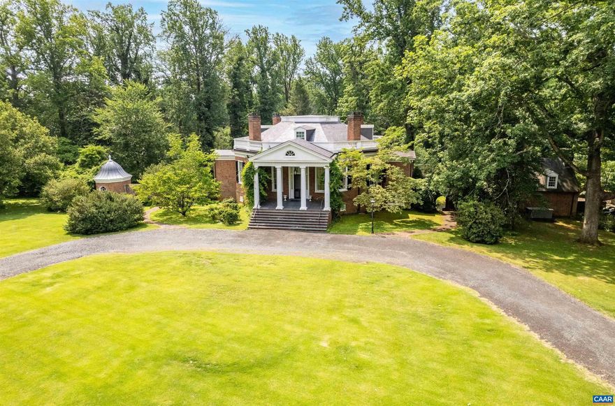 ?Little Monticello? as known to locals, Oak Forest was modeled after Thomas Jefferson?s octagonal country retreat, Poplar Forest. Designed by noted architect Stanhope Johnson, and complemented by landscape architect Charles Gillette?s magnificent gardens, Oak Forest is nestled on several lots overlooking Jefferson-designed Farmington?s famed portico. This exquisite property looks to the Blue Ridge Mountains, is bordered by the 11th Fairway, expansive yard, spring-fed pond, water wheel, and beautiful long, brick walls. Construction was held to the highest standards, consisting of Slate roof, Flemish Bond, exterior brick walls with a depth of over 2 feet. Interior trim details, floors, etc. all mirror those of Jefferson?s architecture. Simply elegant grounds and additional buildings.