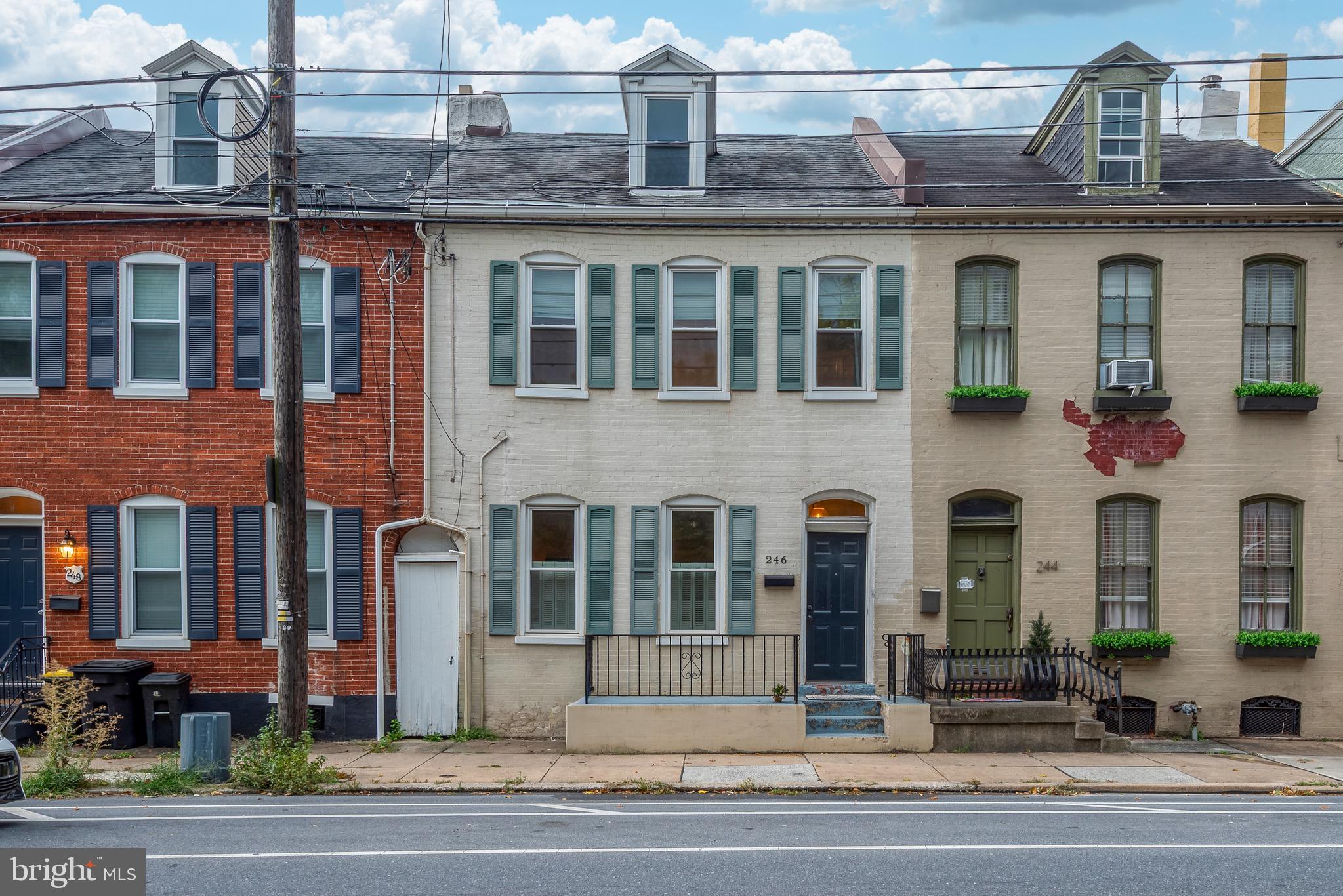 Charming Historic Townhome in the Heart of Lancaster City.
Welcome to 246 E Walnut Street, a beautifully maintained 1880 townhome nestled in the vibrant center of Lancaster City. This residence offers easy access to local shops, dining, parks, and cultural attractions, while providing a warm and inviting retreat. Step inside to discover spacious living and dining areas, highlighted by hardwood floors, tall ceilings, and abundant natural light. The kitchen boasts stainless steel appliances, warm cabinetry, and a moveable island for additional counter space. There is also a full bathroom on the first floor.
Upstairs, you’ll find two generously sized bedrooms, a full bathroom and a bonus room that has the potential for upstairs laundry. A finished upper level provides an additional bedroom or flexible living space, ideal as a guest room, home office, or creative studio. Outside, a private fenced backyard, under the shade of a beautiful willow tree, provides the potential to create a serene escape from the city, perfect for gardening, relaxing, or entertaining.
Additional features to the home include:
Energy-efficient mini-split heating and cooling systems.
Updated lighting and neutral color palette throughout.
Unique architectural details preserving the home’s historic charm.
Upgraded from Oil to Natural Gas. Added Water Softener.
246 E Walnut Street is City Living with Character & Convenience.