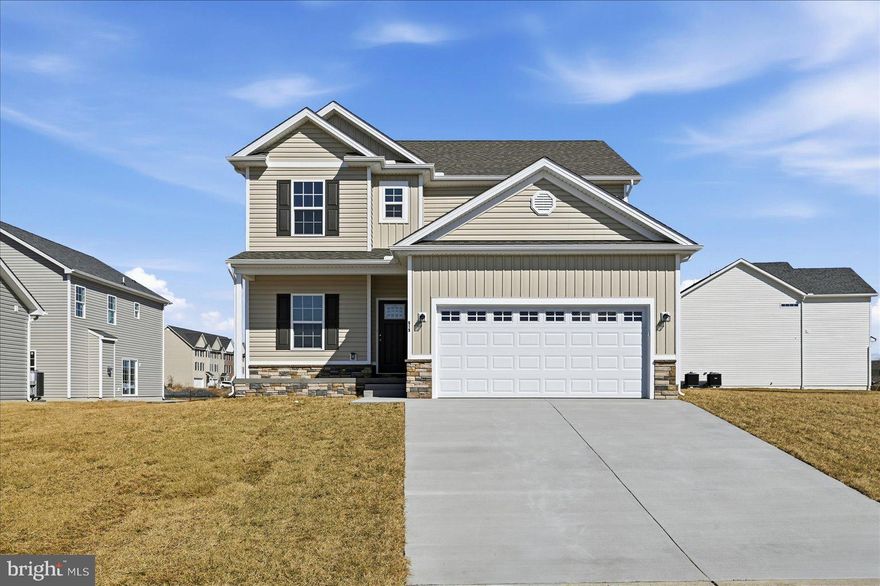 The home is vacant, move-in ready, and includes pre-selected upgrades and a new-construction warranty. Welcome to this beautifully crafted new home by a respected local builder, offering over 2,000 square feet
of thoughtfully designed living space in the desirable Sovereign Village community. The inviting open-concept main level features a spacious kitchen with a large island perfect for gathering and entertaining, seamlessly connecting to the dining and living areas. A private office provides the ideal space for working
from home, and a spacious mudroom offers a first-floor laundry and a space to unload as you enter from
the garage. Upstairs, you’ll find 3 bedrooms with generous closets sharing a hall bath, and the home's large
primary suite with a walk-in closet and a beautiful ensuite primary bathroom with a tiled walk-in shower.
Every detail of this home reflects quality craftsmanship and modern style, with numerous upgrades and
dual-zone HVAC for year-round comfort. Sovereign Village is a sought-after community with sidewalks,
open green spaces, and an optional membership pool for summer fun. Conveniently located just off Route 7 and less than four miles from Old Town Winchester, this home offers the perfect blend of modern comfort, community living, and commuter convenience. Don’t miss your chance to make this stunning new home yours this spring!