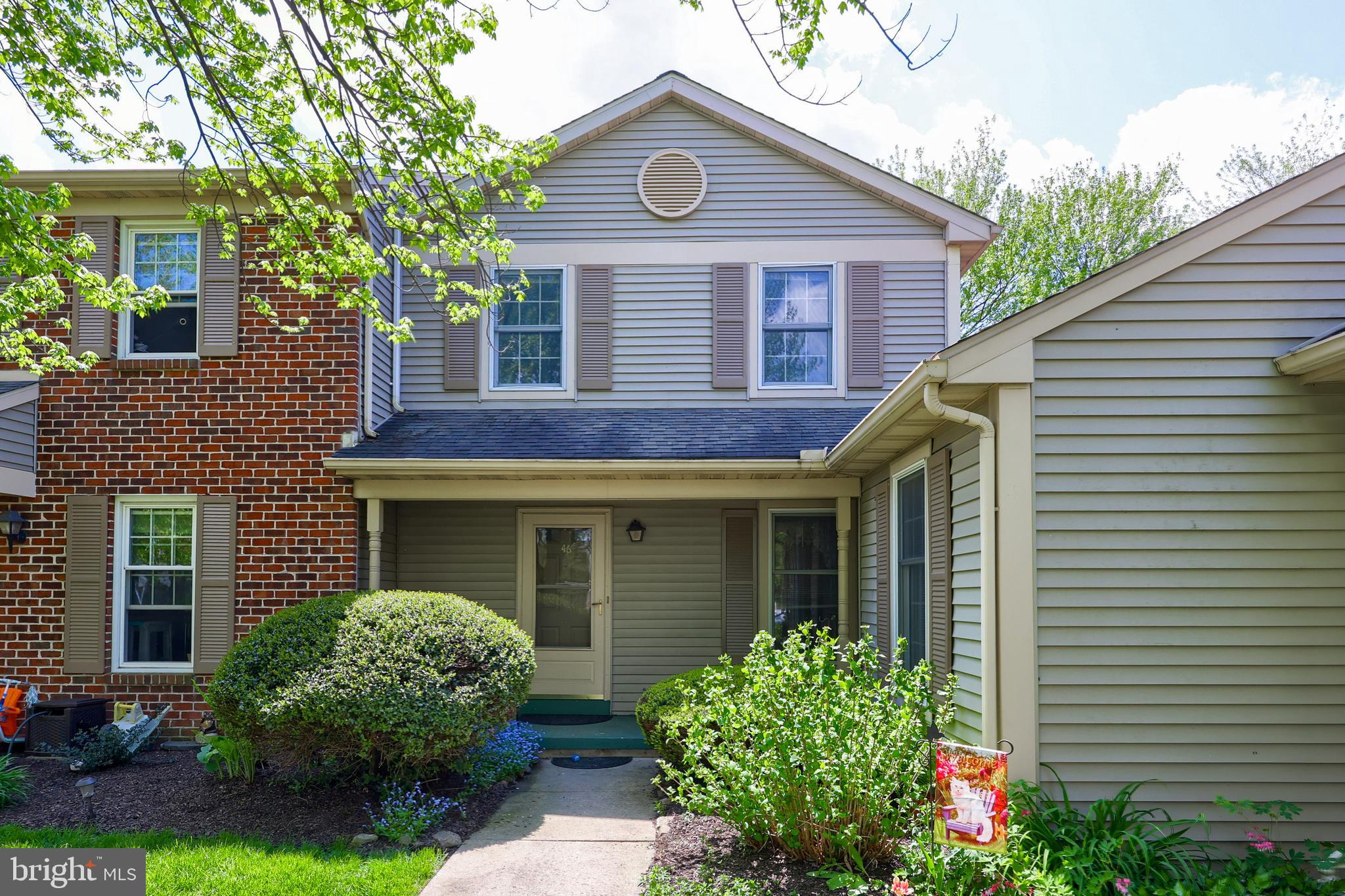 Welcome to 46 Ashlea Village in New Holland! This beautiful 2-story townhome has it ALL! The main level of this great property consists of a nice-sized carpeted living room, a well-appointed kitchen with ceramic tile flooring, a double sink, garbage disposal, a pantry, and a table nook, and is beautifully accented with decorative chair rail. A dining room with a Kincaid graphic wall border and a half bath complete the main level. Both of these rooms also have ceramic tile flooring. The upper level consists of 2 bedrooms including a primary with a full wall double closet with bi-fold doors. and an ensuite bathroom with a shower and single vanity sink. There is a hallway bathroom with a tub/shower combination and a single vanity, as well as a laundry closet which completes the upper level. You will enjoy lots of beautiful outside time while relaxing under the covered/screened deck. There is also an integral one-car garage with a garage door opener! Truly a MUST SEE
Inclusions: refrigerator, washer & dryer