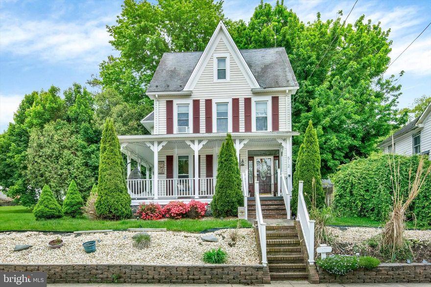 Walk into another era in this beautiful Victorian home. Spacious living room, dining room and kitchen. First floor powder room and gathering room completes this main level. On the second level you will find 3 bedrooms, a full bath and laundry room. At the top level you have a flexible room to use as office, hide out or crafting. Fenced yard with stamped concrete patio, hot tub, 2 car detached garage along with 2 additional storage sheds or workshop areas. Updates include new wood floors, stair railing, fresh paint and garage roof.
If you are looking for an easy Maryland commute this may be your home.