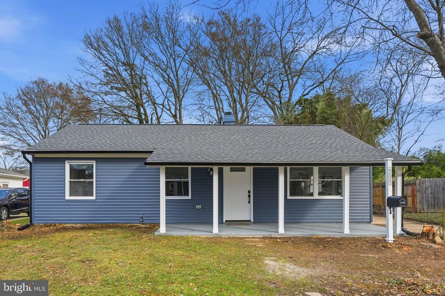 Fully renovated and move-in ready, this charming rancher offers modern style and effortless one-level living. Enjoy a nice cup of coffee on your covered porch and catch the sunrise. Step inside to find beautiful Luxury Vinyl Plank flooring and recessed lighting flowing throughout the home. The bright living room is perfect for relaxing or entertaining and opens seamlessly to the dining area and spacious, updated kitchen. The chef-inspired kitchen features abundant cabinetry, generous prep space, custom tile backsplash, quartz countertops, stainless steel appliances, a wine fridge, and a large island ideal for extra storage or quick meals. The spacious laundry room off the kitchen offers more storage for all your necessities. Down the hall, you'll find three bright, airy bedrooms and a beautifully updated full bathroom with custom tile surround tub/shower to relax in after a long day. Outside, the expansive yard provides plenty of space for gardening, play, or outdoor gatherings. With a long driveway that comfortably fits up to four cars, parking is never an issue. Major updates include a new roof, HVAC, and appliances—giving you peace of mind for years to come. Conveniently located near Emmorton Road, Philadelphia Road, and I-95, this home offers both comfort and accessibility.