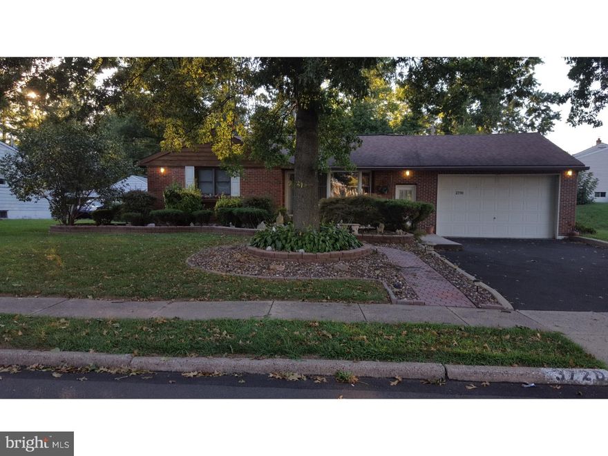 Immaculate ranch home in Upper Moreland. This home features hardwood floors throughout, Living Room With Vaulted Ceiling, kitchen with breakfast bar, tons of cabinet space, microwave, dishwasher, dining room with built-ins,  large master bedroom, 2nd bedroom is used as a walk in closet but can easily be converted back to bedroom just by removing storage units, Bathroom has been updated, large powder room in basement has also been redone.  Oversized 2 Car Garage With High Ceilings and huge workshop area, professionally landscaped, fenced in yard, storage shed, EP Henry patio, walkway and tree wells, full finished basement with wood pellet free standing stove,  bedroom, office and laundry.  This house has tons of storage. Built in flat screen TV in basement included! The house has 2 zoned heating, 1 for the upstairs, 1 for finished basement, security system.   Dont let this one get away!!