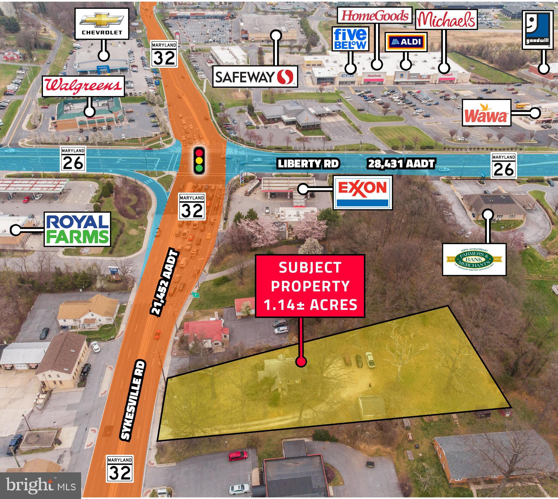 Price Improvement! 1,584 SF free standing building on an oversized 1.14 ± acre lot for sale or lease in an outstanding location along MD 32, just south of the busy intersection with MD 26. The property enjoys a high visibility location, and a traffic count of 21,000 VPD. Close to major retailers such as Walgreen's, Starbucks, Panera, ALDI, Truist, PNC, Wawa, Royal Farms and more. Property currently used as a doctor's office. Great potential to reuse, readapt, or redevelop. The highly desirable C-2 zoning allows for a wide variety of commercial and professional uses including Automotive Uses, Restaurant, Medical/Dental, Day Care, Religious, Distillery/Micro-brewery, Carpentry/Trades, Contractors Equipment Storage Yard, Warehousing/Distribution, etc. See marketing flyer for a complete list of permitted uses in the C-2 zone.