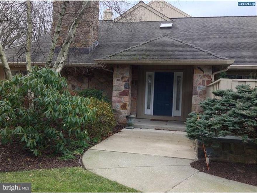 Located in the desirable Hermitage Community, this end unit one story contemporary home, is  both dramatic and comfortable! The large light-filled foyer leads to the living room which features a fireplace, a stone wall, and two sets of glass sliders which provide exquisite views of the verdant surrounds. The Formal dining room which also leads to the terrace is the perfect room for entertaining. The kitchen has a wonderful breakfast area and is fully equipped. Cabinets galore and a pantry will delight any cook! The laundry room adjoins the kitchen. The library/family room is most impressive yet cozy. Another fireplace and custom book shelves add to the decor. As you walk down the gallery hall, you come upon the powder room and the guest closet. Soon you reach the master suite which consists of a large bedroom, huge bath, an atrium,two very large walk-in closets,  and a sitting room/office. Access to the wrap around terrace is through the sliding glass doors. The second bedroom also has an ensuite bathroom and large walk-in closet. A third bedroom and bathroom are located above the oversized two car garage. This suite afford privacy and comfort for your guests. There is also an easily accessed attic above the home for additional storage. Hardwood floors and dramatic lighting add to the many amenities of the home! Finally, the exquisite park-like setting  is serene and awe inspiring. This is the perfect house and the perfect location for one seeking luxury at an affordable price. See it today!