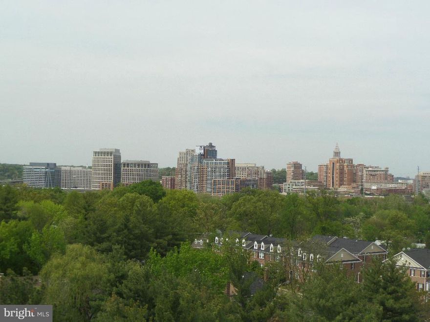 Spacious, bright 2BD/2BA w/ balcony on7th flr with panaoramic sunset view*Hi-rise w/24HR front desk,pool, tennis,sauna,plenty of parking & a laundry rm on each flr"Redesigned kitchen with maple, granite & SS**Remodeled baths w/maple and granite  vanities,porcelain floors**Thermopanes**Just 5 blks to METRO w/ easy access to 495, Old Town & National Airport*Agent/owner*NO PETS/SMOKING*Ten pays elec