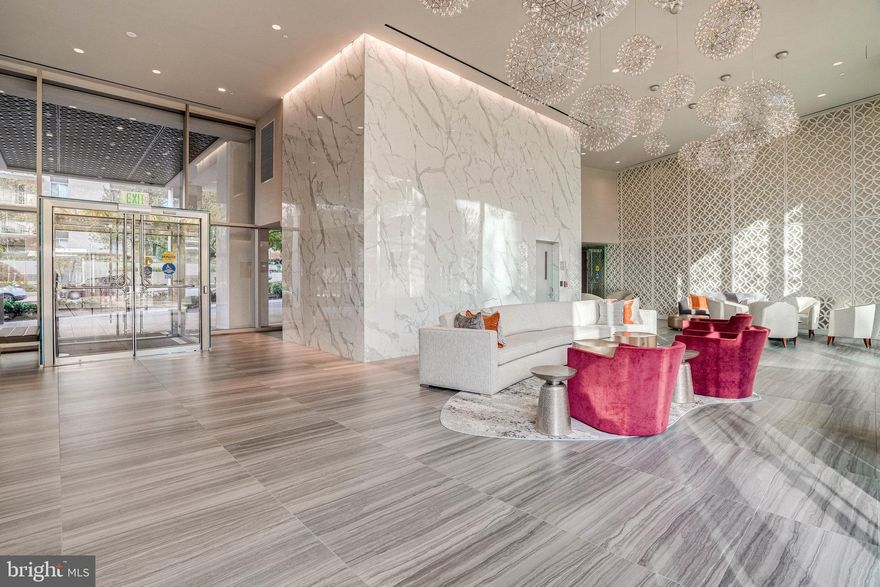 Welcome Home to this perfectly located condo building! Having just undergone a dramatic renovation of the building, the beautifully decorated lobby interior is warm and inviting with extraordinary views of the extensive outdoor courtyard. The separate library is a perfect opportunity to get out of your apartment and search for a book, while the perfectly decorated  community room is large enough to host a grand party for those times when you're ready to celebrate! The gym has everything anyone could need including weights, bikes, treadmills, ellipticals, and even the concept 2 rower. The apartment is located on the 7th floor with views of the street below making it easy to spot your child coming off the school bus, or your friend coming to meet for brunch. Two bedroom two full bath condo with a large living room, beautiful kitchen cabinets with Corian countertops, dining room off the kitchen and living room making it easy to host a dinner party. And floor to ceiling windows between all three allow for extraordinary light to enter the unit. The parking situation is difficult for most, but not for you in this building because you have a TWO CAR parking space. Only .1 miles away is the Whole Foods, Lia's, Clyde's, The Hunter's Hound, Starbuck's, and Junction, not to mention the Friendship Heights Metro -and many more restaurants and shops within a .25 mile radius. You've hit the jackpot with this unit!