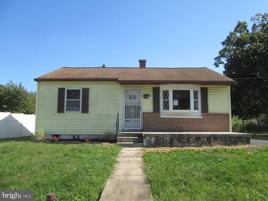 **NEW PRICE** Partial Brick Front Rancher with Front Porch. Living Room with Hardwood Floors opens to the Kitchen with Pass thru into Dining Room.  Primary Bedroom with Laundry Room Area and access to Basement. Two Additional Bedrooms and a Full Hall Bath complete this level.  Large  Fenced Backyard. This is a Must See Fannie Mae HomePath Property.