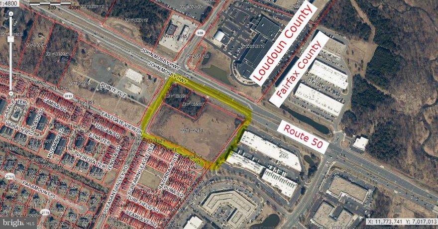 Three lots together, only one lot information is shown here. 
On Route 50, just across Loudoun/Fairfax boundary, see Agent Remarks / MLS for details. Contact listing agent Jim Zou @ 443-925-951Five for details