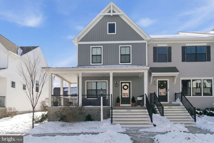 Welcome to 2212 Brentford Street, a beautifully maintained end-of-row Craftsman-style townhome located in the desirable Devon Creek community in East Lampeter Township. Built in 2023, this modern home offers 3 bedrooms, 2.5 bathrooms, and 1,722 square feet of thoughtfully designed living space.

The main level features an inviting layout ideal for everyday living and entertaining, complemented by abundant natural light and contemporary finishes throughout. The kitchen flows seamlessly into the living and dining areas, creating a comfortable and functional space for gathering with family and friends.

Upstairs, you'll find three well-appointed bedrooms including a spacious primary suite with a private bath, along with convenient second-floor living spaces. A full unfinished basement provides excellent storage and the opportunity for future expansion.

Additional highlights include central air, natural gas forced-air heat, public utilities, and a rear-entry two-car detached garage. Situated on a 0.10-acre lot, this home is part of a well-maintained community offering HOA services and access to a community pool, making everyday living easy and enjoyable.

Located within the Conestoga Valley School District and just minutes from major routes, shopping, dining, and Lancaster’s vibrant downtown, this home offers the perfect blend of modern construction, low-maintenance living, and convenience.

Don’t miss your opportunity to own a nearly new home in one of Lancaster County’s sought-after neighborhoods.