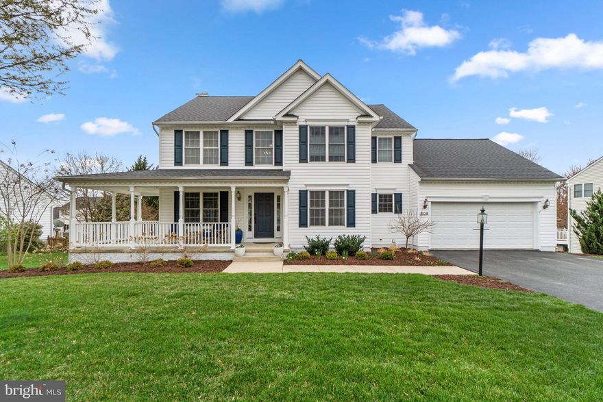 Stunning 4-bedroom, 3.5-bath colonial in the highly sought-after Fields of Nottingham neighborhood! The main level boasts a bright home office/den, a spacious family room with a cozy wood-burning fireplace, a beautifully renovated kitchen, a convenient laundry room, a formal dining room, and a half bath. The kitchen, updated in 2020, is a true showstopper, featuring quartz countertops, stainless steel appliances, an island, and a stylish subway tile backsplash. Upstairs, the expansive primary suite includes a walk-in closet and a beautifully updated en-suite bath. Three additional generously sized bedrooms and a recently renovated second full bath complete the upper level. The walkout basement provides even more living space, offering a large recreation room, a third full bath, a versatile bonus room (potential fifth bedroom), and a spacious storage area. Additional highlights include distressed white oak hardwood floors, elegant crown molding, a tiered composite deck, a paver patio, and an oversized garage with an 8-foot extension. Recent updates include a new roof (2020), HVAC system (2023), renovated kitchen (2020), washer/dryer (2021), primary and second upper-level full bath remodels (2023), water heater (2019), and luxury vinyl plank flooring in basement (2020). Located in a vibrant community featuring multiple playgrounds, a community pool (membership required), tennis courts, and easy access to restaurants, shopping, and major routes. Don’t miss this incredible home!   Open houses are scheduled for Saturday & Sunday 1-3 p.m.!