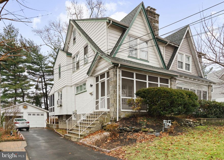 One of the most coveted locations in all of Havertown!  Country Club Ln is known for being a classic, tree lined street, with beautiful 1920’s homes, in a great walk-to location.  540 Country Club Ln is on the Golf Course side of the street, has 4 bedrooms, 1 full bath, was just painted throughout and the gorgeous original oak hardwood floors with their walnut inlay just refinished.  This home has some great extra spaces.  Enter at the enclosed screened in porch, which is the perfect spot for some morning coffee or an evening glass of wine.  The first floor of the home flows nicely with a large living room with a traditional gas fireplace, formal dining room with room for a nicely sized table and buffet, a cute kitchen with maple cabinets and a perfectly located breakfast room- the perfect spot for family meals, homework or crafts.  Off the breakfast room is a back landing, also screened in and a great place to drop your groceries or backpacks, offering access to the backyard, driveway parking spot and the detached 1 car garage.  Upstairs on the second floor you’ll find 3 nicely sized bedrooms and a tiled hall bath. Don’t forget to look for the laundry shoot- a Havertown classic!  The 3rd floor walk-up has a great bedroom space that could also be a great office, guest room, etc.  The basement of the home has a door leading out back for convenience, has a laundry set up and could be finished if you desire.  For now, it’s a great place for storage, working out or a workshop.  This home has been in the same family for decades and offers an exceptional opportunity to not only get into Havertown, but on one of the best streets!  Walk to private and public schools, parks & playgrounds, The Manoa Shopping Center, The Manoa Tavern and public transportation in just a few minutes.  This home is a wonderful opportunity- don’t let it pass you by.