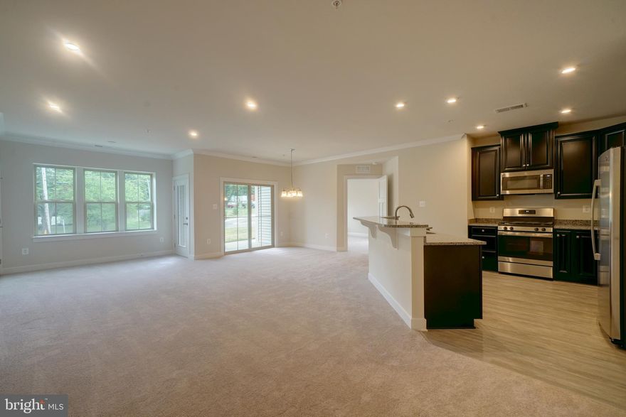 Privately owned condo available September 1. Ground floor unit features walkout to concrete patio with 2 bedrooms and 2 full baths. Unit and all mechanical systems < 3 years old. First floor condo featuring open floor plan in single level living with over 1480 sq ft of living space. Great room includes ample space for living room, dining room, office / workout / flex space set ups and features an open gourmet kitchen. Kitchen includes upgraded granite counter tops, stainless steel appliances, gas cooking, built-in microwave, pantry and 42" espresso colored cabinetry. Master bedroom suite with plenty of natural light, walk-in closet, 2nd closet, full bathroom with standing shower and double vanity sinks. 2nd bedroom is on opposite side of unit with attached full bath and double closets - provides plenty of privacy for either roommate, guest room or home office set up. Laundry in unit with full sized washer & dryer. Recessed LED lighting in every room. Slider and glass door to patio from dining area. Programmable Nest thermostat. Foyer includes coat closet and additional walk-in for extra storage. Gas appliances and tankless hot water heater. Upgraded fixtures throughout. Modern design elements. This unit is on main level of secured building. Community amenities include Baseball Field, Basketball Courts, Beach, Bike Trail, Club House, Common Grounds, Jogging/Walking Path, Lake, Picnic Area, Outdoor Pool, Soccer Field, Tennis Courts, Tot Lots/Playground and Water/Lake Privileges to Lake Linganore. Convenient access off Route 70; close to Historic Frederick, shops, restaurants, recreation and more!!!