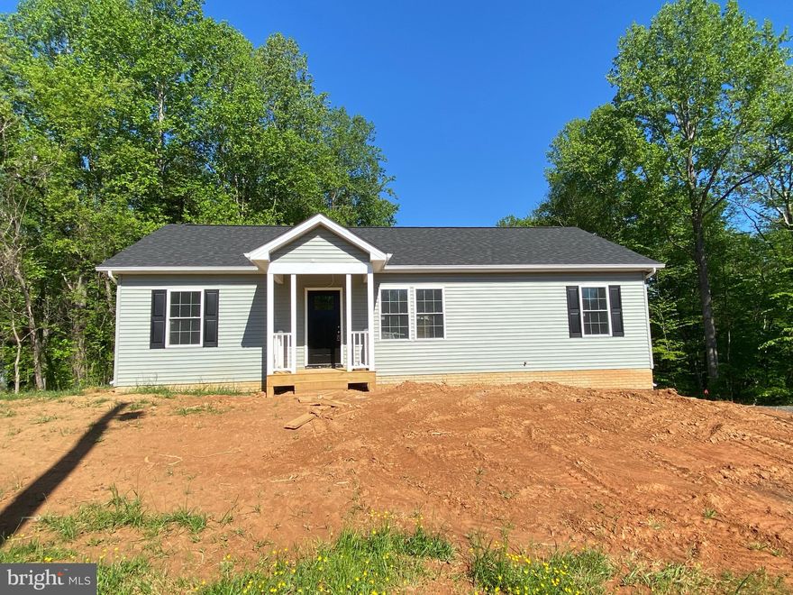 *NEW Construction* at a fabulous price point!*  Adorable 3BR 2BA rambler with a full unfinished basement with full bath rough-in ready for your imagination! Situated on 1.5 acres in a rural setting yet not far to Culpeper or Route 211 for easy access to Warrenton. 

Enjoy this split bedroom design with cathedral ceiling in the Living room providing an open and airy feeling in the main living areas and offering  easy, relaxing entertaining space that is also convenient for today's lifestyle.   Lots of cabinet/counter space in the kitchen with SS appliances and a walk-in pantry! 

Covered front stoop and walkway from the driveway; spacious yards surrounding the house offers ample space to garden, play, or simply enjoy the outdoors!

Expected delivery end of May.  Be sure to plan to view this home before making a decision on your new home!