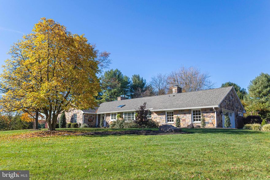 An absolute stunning remodel and renovation! This beautiful all-stone ranch located in a wonderful community setting has been taken to the next level. Demonstrating one floor living without compromising on quality, this home offers fantastic flow and reflects modern craftsmanship and high-level finishes. Thoughtfully designed, there is truly nothing left to do in this 3 bedroom + bonus room/4th bedroom, 2 full and 1 half bath gem. Showstopping designer kitchen with custom furniture quality cabinets, huge marble island, complimenting granite counters and high-end appliances. A matching built-in beverage station is conveniently located in the dining and gathering rooms allowing for ease of entertaining. The main bedroom is a relaxing retreat and features a huge walk-in closet with professional organizers, an exceptional bath highlighting radiant heat floors and enormous walk-in shower and access to the rear yard. Additional amenities include a finished lower level for even more living space, 2 fireplaces, 2 laundry areas, hardwood floors throughout, New windows, New electrical, New insulation, New furnace, New composite deck, New recessed lighting, generator, New hot tub, built-in grilling station, New split rail fence, and saltwater pool nestled in a private backyard setting. So much more to experience and appreciate in this gorgeous home within the award-winning New Hope – Solebury schools.