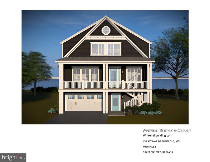 Don’t miss the rare chance to create your waterfront dream lifestyle in the highly sought-after Bay Ridge community. This premium lot offers sweeping views of the Chesapeake Bay from the rear and serene lake views from the front—an unparalleled setting for your custom-designed home. This stunning 4-bedroom, 3.5-bathroom residence has been thoughtfully designed to maximize the views, featuring expansive front and rear porches perfect for enjoying breathtaking sunrises and sunsets. The home showcases exceptional craftsmanship and luxury finishes throughout, including Hardiplank siding, wide-plank luxury vinyl flooring, a gourmet kitchen with quartz countertops and backsplash, upgraded stainless steel appliances, a spacious island, soaring 10-foot main level ceilings, and spa-inspired ceramic and porcelain baths. Bay Ridge is a community unlike any other, steeped in history and cherished for its vibrant spirit and unmatched amenities. Residents enjoy a bayfront pool and newly renovated clubhouse, sandy beaches, scenic waterfront areas, a large community marina, basketball and pickleball courts, a children’s playground, and year-round events that bring neighbors together. Ideally located just minutes from downtown Annapolis and Eastport, Bay Ridge offers the rare combination of a private, resort-style lifestyle within easy reach of city conveniences.
This is more than just a homesite—it’s an invitation to design and build the perfect retreat, where every day feels like a vacation and every view inspires.(This property is also listed as a lot with the existing home which can be remodeled or torn down)