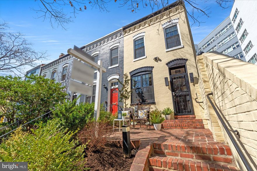 New price!   Welcome to this bright, beautifully updated contemporary colonial with front and rear patios offering wonderful outdoor entertaining space.  Step into the lovely living room with high ceilings opening to a chef's kitchen with a breakfast bar, granite countertops, stainless steel appliances and wine refrigerator.  Excellent counter and storage space.  Powder room, separate dining room/den or office overlooking the back patio and yard.  Enjoy the private, fenced back patio and yard for morning coffee and lazy dinners.  Top floor with a spacious primary bedroom, 2nd bedroom, hall bath with a walk-in shower.  Laundry area & 2 skylights.  Hardwood floors.   Rental parking available in the neighborhood - please ask the listing agent for more information.  Please note:  we are looking into adding trees to the north side of the back yard to add more privacy to this area and will add  new photos, as needed. Minutes to many restaurant, shops, Whole Foods, Trader Joe's, dog park, tot lot, Kennedy Center, the Waterfront, biking & hiking trail, G'town,  West End, Metro & More!