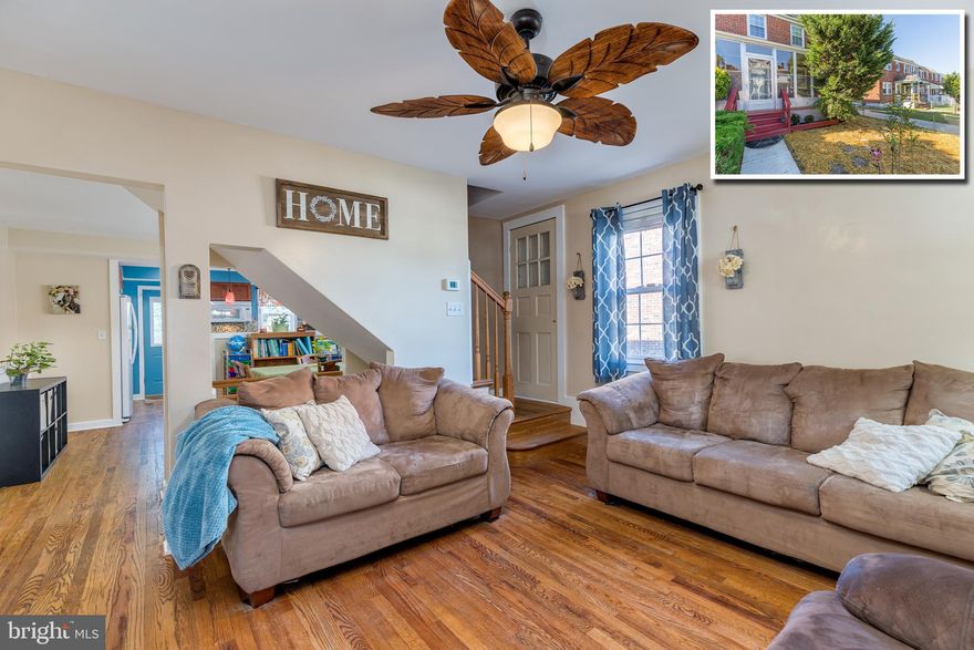 Move right in!  Updated & Spacious EOG!  Over 1200 Square Feet  of living space.  Hardwood floors in  the living in dining room.  Recently updated kitchen with new flooring.  Newly renovated bathrooms and finished basement. The basement has a private room that's perfect for home office or 4th bedroom, game/family room + storage.  All of the water lines have been replaced . New electric, freshly painted and so much more! Large private yard with 3 raised gardens.   New shed. The oversized deck is perfect for entertaining.   Convenient to Baltimore city, 695 , shopping and dining.