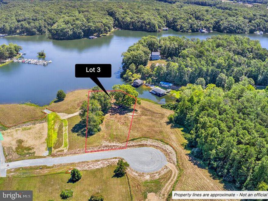 Welcome to Lake Anna’s newest Subdivision “Eagle Point”. Located centrally on the Public Side of the Welcome to Lake Anna's newest Subdivision with only 5 Waterfront Lots.   Lot 3 is a Prime Waterfront Lot located on 1.00 acre with 170 feet +/_ of shoreline.  Soil Report and Subdivision plat are in the documents. All lots have a gentle slope to the waterfront with great views along approved soil reports for a 4-bedroom convention drain field. A state-maintained road has been installed. and will be paved when 3 homes are built. Old power poles and wires to be removed by seller.    Soil Report and Subdivision plat are in the documents  
 95 trees 20 feet wide will be planted along the bike path from the new entrance to the shoreline for privacy.