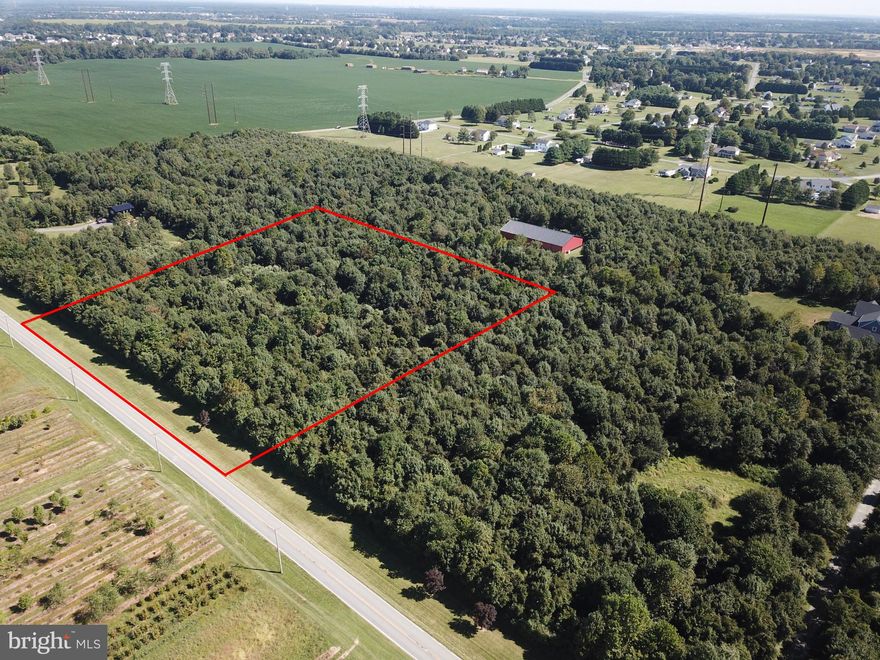 Private wooded 4.6 acre lot surrounded by other wooded lots and across from large tree nursery in agricultural preservation. Located just south of Cayots Corner Rd/Old Telegraph Rd intersection. Preliminary engineering work completed with perc testing approval and driveway permit. No builder tie-in.