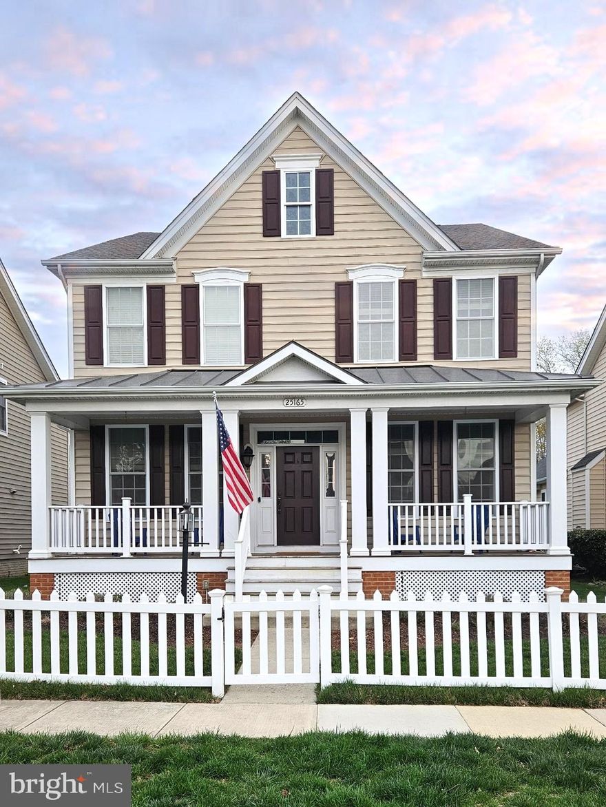 Enter this stunning home from the inviting front porch and see all the beautiful upgrades throughout. Wide plank hardwood floors on main level are accentuated by the recessed lighting. Entertain with ease in the gourmet kitchen featuring stainless steel appliances and granite countertops. Open concept family room leads to a lovely, light-filled sunroom. Relax in the primary suite retreat and spa bath with upgraded tile and fixtures.  All bedrooms are carpeted. Take the party to the lower level and enjoy movies on the big screen (projector & screen convey). 5th bedroom and full bath make for excellent guest quarters.  Quick jaunt to neighborhood schools, community pool, and the brand new Dulles South Rec Center. Close to shops and restaurants and all the South Riding community amenities.