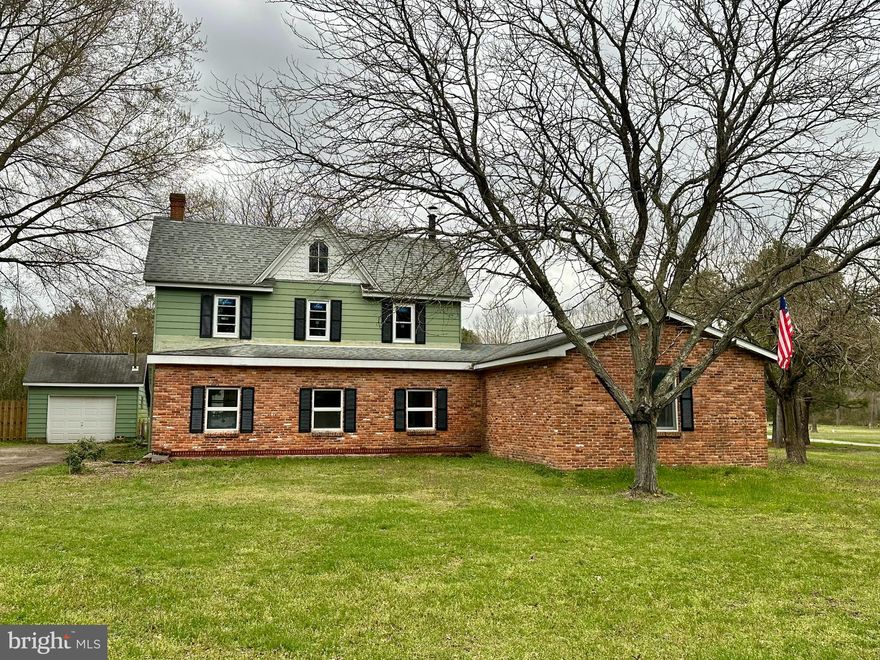 Plenty of Room in this 4 Bedroom  & 2 Full Baths!!  Home also features Eat-in Kitchen, Separate Dining Room, Living Room & Family Room with Fireplace. Enclosed Front Porch AND  Enclosed Wrap around Back Porch! 
 Loads of privacy -Located on 2.74 Acres, with a Detached 1 Car Detached Garage. Bring your personal touch and turn this home into a Eastern Shore Gem! Within Minutes to Delaware and One Hour from Bay Bridge!
Choptank River public landing within  3 Miles. Home Sold AS-IS.
