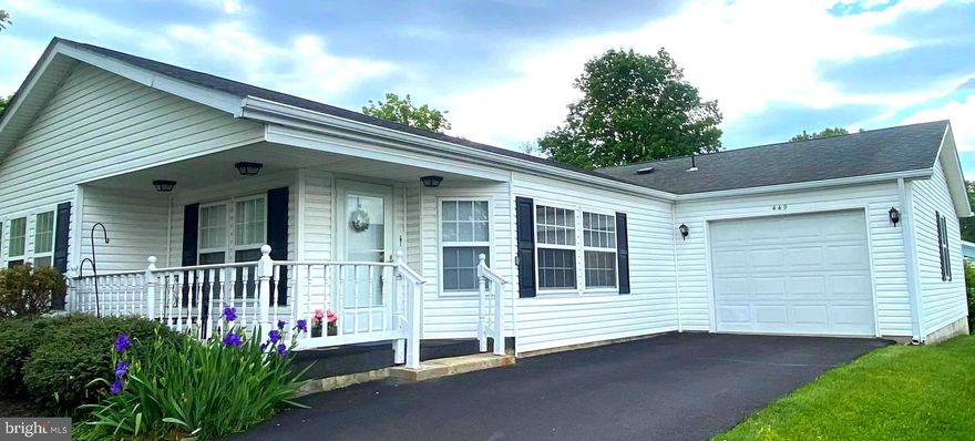 Desirable 2-bedroom Chalfont model w/garage on a corner location has all the space you need to make it your new home! Inviting porch so you can visit with neighbors or watch the world go by. The beautiful Morning room with gleaming oak hardwood flooring and lots of windows lets the sunshine in! This is truly a flex space that can be a sitting area to enjoy coffee with friends, a home office, or whatever your imagination desires! The open floor plan flows seamlessly from one room to the next. The Living room and Dining area offer plenty of space to entertain for the holidays. Dining area has updated LVP flooring. The convenient Kitchen has plenty of cabinet and pantry space, plus 2 wonderful skylights. The spacious primary Bedroom suite has a large walk-in closet plus a linen closet. The attached Bathroom offers a soaking tub and stall shower, plus 2 updated sinks, an updated toilet, and updated LVP flooring. The second Bedroom has new carpet and 2 closets. The hall Bath has an updated tile walk-in shower, updated sink, updated toilet and updated LVP flooring. The Laundry room has updated LVP flooring and loads of cabinet space for extra storage, plus a new (2025) dryer. The in-demand garage provides ample space to park a car, plus storage cabinets. Roof (10/2012), HVAC (10/ 2012), Water Heater (2019), updated screen door. Owner has made updates as noted and maintained the house well during their ownership. Smoke/Pet-Free home. A variety of colorful flowers bloom throughout the yard. And of course, Buckingham Springs 55+ community offers so many amenities, from the refreshing pool and hot tub, to the gym, clubhouse, and variety of fun social events - what’s not to love?! This house is ready for you to personalize to your liking - make your appointment now, before it's gone!