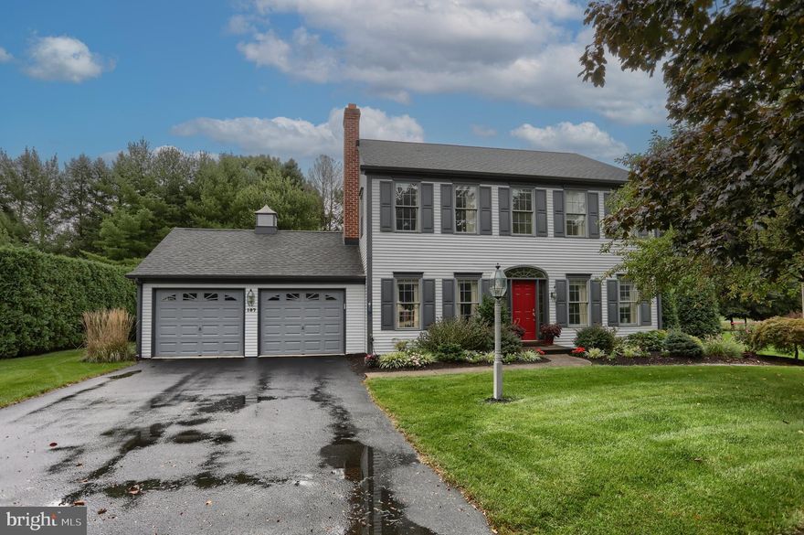 This home provides a wonderful private cul-de-sac location and is within walking distance of Brookside Park! Foyer with bamboo floors and long hallway connection to all parts of the home. Formal living room with crown molding and connection to the formal dining room. Large family room provides built-ins and a gas fireplace. Fully equipped kitchen with island, eat-in area, and connection to a wonderfully large sunroom that overlooks the rear yard. Main level laundry and powder room. Primary suite upstairs with carpet, crown molding, and walk-in closets. Two additional bedrooms are served by a hall bath. The hall bath can be separated by pocket doors to offer privacy from the dual sinks. The lower level family room offers built-ins, carpet floors, an exercise room, a private office, and a large storage room. Beautiful deck and yard surrounded by mature trees in rear. Amazing location with walking path access at the end of the cul-de-sac to Brookside Park and with quick drivable distance to downtown Hershey, Derry Township's NEW Community Center, and Milton Hershey Medical Center.