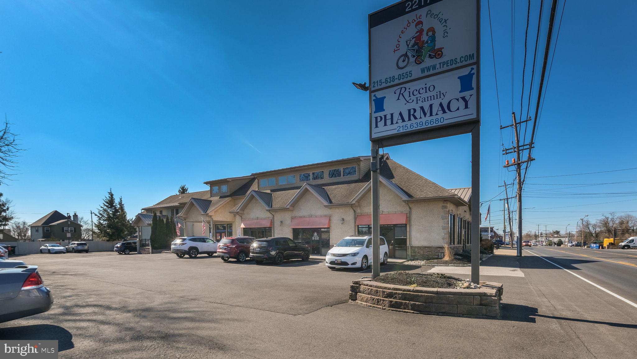 Formerly the home of Riccio Pharmacy, this prime retail space is now available for lease. Ideally suited for a variety of retail uses, the property boasts an excellent location next to a busy pediatrician's office. The landlord is highly attentive, ensuring a well-maintained and welcoming environment. A major pylon sign on Bristol Pike (Route 13) provides exceptional visibility, while the property offers quick access to I-95 and Street Road. Situated in Bensalem, Bucks County, this is a fantastic opportunity for businesses seeking a high-traffic location.