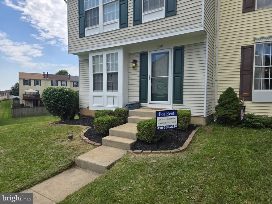 Immaculate, sunny, spacious end-of-group. Backs to open space. French doors open from lower level family room to patio and back yard.  All new paint,  new carpet,  new floors. Updated kitchen with new cabinets and granite counters. Deck off of living room. Close to 95 and APG. Credit check and acceptable credit required.  Sorry, no pets or smoking.