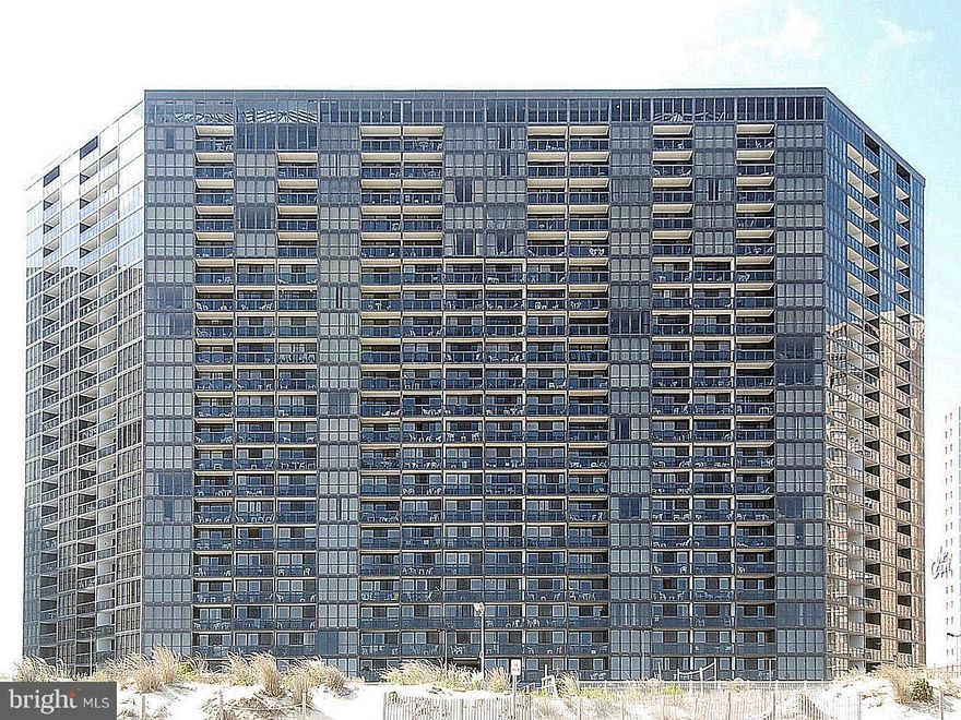 Wow!  Three bedrooms with three full bathrooms in the Golden Sands condominium building in Ocean City, Maryland.  Located on the north corner of the 21st floor above the beach, with floor to ceiling windows allowing you to take in the fabulous panoramic views.  The main bedroom and the combo kitchen, dining and living rooms are on the ocean.  Two more bedrooms are on the bay side of the building with spectacular views of the water and gorgeous sunsets year-round.  Both have access to the south west facing balcony.   Open the door to your beach home -- walk into the foyer, turn right and go into the first door on your left.  This is one of the bay side bedrooms which has a private bathroom and access to the bay side balcony.  Fabulous views west and southwest. Enjoy sunsets year round.  Continue down the hallway and to the  left is the closet with full size washer and dryer. Next is the kitchen, open dining and living room.  The hallway and kitchen area has ceramic tile flooring laid on the diagonal and leads into the master bedroom.   Newer kitchen cabinets installed about 4 years ago.   Wainscoting is along the walls in the hall.  The main bedroom is carpeted and has a ceiling fan.  There is a full bath which has a separate sink outside the shower and commode. The second bay side facing bedroom is larger and can accommodate two queen beds and also has access to the  south west facing balcony.  In house management and security make this a special retreat year round.  There are four elevators servicing the building and one assigned parking space.  This amenity filled building has an indoor pool, atrium for relaxing, a game room for the active, a fitness room and saunas for the even more active as well as a meeting room and a party room for fun gatherings and special occasions on the 22nd floor.  On the beach level, there is the huge ocean front deck with outdoor pool, a Tiki bar and seating.