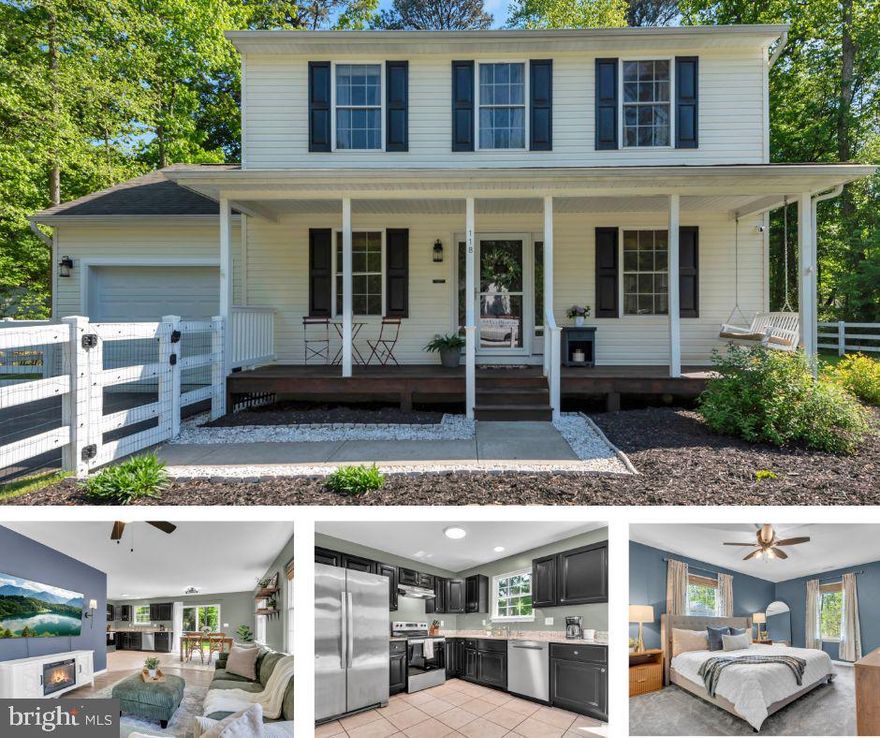 Welcome to 118 Stewart Lane in Grasonville — a beautifully maintained 3-bedroom, 2.5-bath home with a 1-car garage, ideally situated on a quiet cul-de-sac. This move-in ready home offers a charming front porch, spacious fenced yard, and numerous updates that make everyday living both comfortable and convenient. Inside, you'll find luxury vinyl plank flooring, brand-new carpet on the stairs and in the primary bedroom, fresh paint in the stairwell and upstairs hallway, and a functional layout designed for modern living. The kitchen features granite countertops, stainless steel appliances, and a new dishwasher, while the primary bath offers a double sink vanity and the half bath has been tastefully updated.

Recent improvements provide peace of mind, including a crawl space encapsulation by Master Kleen in 2023, new sump pump and French drain system in 2026, tankless hot water heater (2021), added attic insulation following a 2025 energy audit, new garage door and openers (2025), paved driveway (2025), new well tank and pump (2022), water softener and filtration system (2021), and washer and dryer (2023). The HVAC has been regularly maintained for continued efficiency. Conveniently located just minutes from everything Kent Island has to offer, including shopping, restaurants, marinas, and easy access to Route 50 for an easy commute.