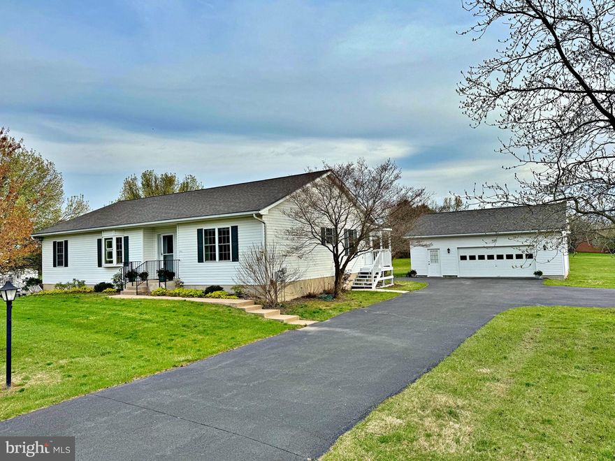 For sale a beautiful ranch style home located at a very sought after small community that features large estate style lots close to the MD-VA corridors.  Property was remodeled by current owner in 2018 prior to them moving into the home which created a much more open floor plan.  The home boasts nearly 1900 sq foot of finished space on one level including the laundry area and features three bedrooms, two full baths, a full unfinished basement, a detached two  plus car garage with storage area, and more.  This home has separate formal living room and  dining room, large living room,  open kitchen area with leather granite countertops, luxury plank flooring, tile floors and baths, and much more.  Enjoy the spectacular views from your screened in porch area of your large level lot.  

HVAC was replaced in 2017, new architectural shingle roof in 2019, comcast service is available, HOA is not active and no fees are collected.