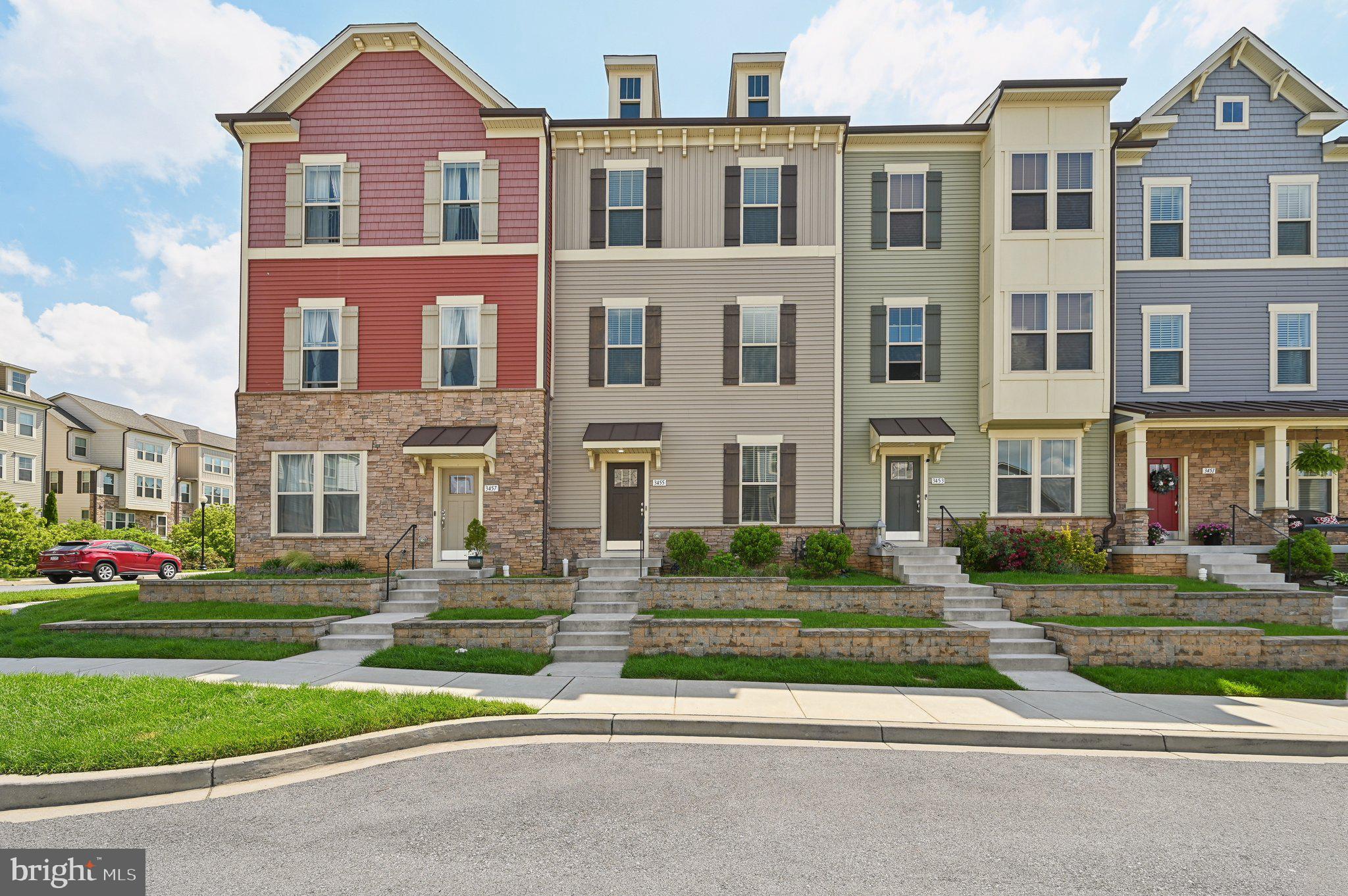 Welcome to 3455 Flatwoods Drive, a spacious 4-level townhome located in the highly regarded Villages of Urbana. Built in 2019, this Quincey II model offers approximately 2,600 square feet of thoughtfully designed living space, including 4 bedrooms, 3.5 bathrooms, and a versatile top-level loft with its own full bath and private terrace. The main level features an open layout with 9-foot ceilings, a well-appointed kitchen with quartz countertops, stainless steel appliances, a double oven, and a large center island. The entry level includes a flexible space ideal for a home office, fitness area, or den, along with direct access to a 2-car garage.
Enjoy the community’s extensive amenities, including outdoor pools, tennis courts, trails, green spaces, a fitness center, and more. Conveniently located near shopping, dining, and major commuter routes, this home offers modern comfort and access to a vibrant, well-planned neighborhood.