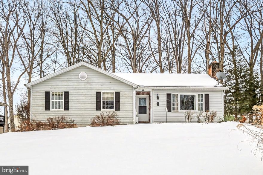 Welcome home to this well-maintained 3-bedroom, 1-bath ranch home offering comfortable one-level living with additional finished space in the lower level. The main floor features a spacious living room highlighted by a fireplace, creating a warm focal point for gatherings. A separate dining room provides dedicated entertaining space and includes sliding glass doors that lead to the rear deck. The eat-in kitchen offers ample cabinet and counter space for everyday functionality. The finished basement expands the living area and offers flexible space ideal for a family room, recreation area, home office, or workout space. Additional storage areas provide practical solutions for organization and seasonal items. Outdoor living is equally inviting with a large deck overlooking a wooded rear yard, offering a sense of privacy and space to relax or entertain. A shed provides convenient storage for lawn equipment and outdoor tools. Located in the private Lake Meade community, residents enjoy access to a wide range of amenities including a lake for boating and fishing, community pool, sports fields and courts, playgrounds, community center, and common areas. Conveniently situated within the community while offering peaceful surroundings.