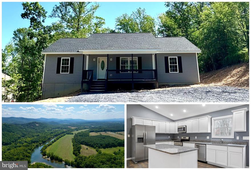 Nearly Complete. Gorgeous Brand New Home sitting across from the Shenandoah River, safely out of the flood zone.  Just a short distance to 2 lakes, recreation areas, basketball court, multiple river lots, boat ramp, 2 country stores, and many other community amenities. Home features 1500 sq ft per level gorgeous living space in an open concept floor plan. Cathedral ceilings. Huge Country Kitchen with stainless appliances, soft close white cabinets, granite counters, large island with overhang for seating as well as a separate dining area with pantry, waterproof LVP flooring throughout main level for easy maintenance, spacious bedrooms, master offers privacy with other two bedrooms on opposite side of home, a walk in closet & double vanities in bath. Large closets in all rooms. Plenty of storage space. Nickel finishes, all LED lights, Covered front porch with recessed lighting, rear deck off kitchen for grilling or entertaining. All exterior wood is stained/sealed by builder for your convenience. Rough in for 3rd bath and space for additional rooms in basement. Comcast/Xfinity internet available. County maintained roads. Just a short distance to route 50, I-66, and I-81 as well as town of Front Royal. Location pin is set correctly in MLS but is showing up incorrectly on some third party sites. Completed Interior photos are of similar model.  No construction loan needed, close with standard loan upon completion of home.  Move in 30-45 days from contract.

AGENTS: PLEASE VERIFY YOUR CLIENTS FINANCIAL/LOAN ELIGIBILITY PRIOR TO SUBMITTING AN OFFER