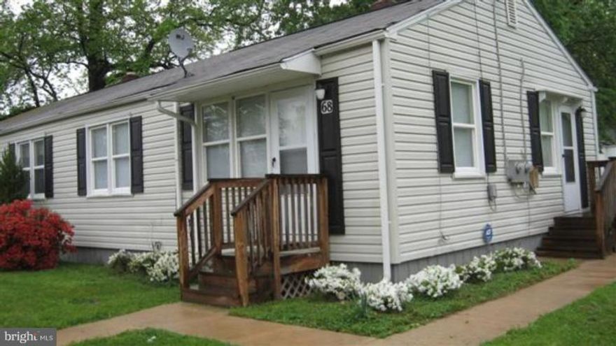 Swan Meadows offers duplex Rancher with 1 level care free living.Home offers two bedrooms and 1 bath. Upgrades in the past to include the kitchen and bath. Eat-in kitchen with laundry area. Side deck right off kitchen. Nice size rear yard for outdoor entertainment. Covered front porch  with decking. Easy access to APG and 95. Agents please view doc's on this mls for contract details.