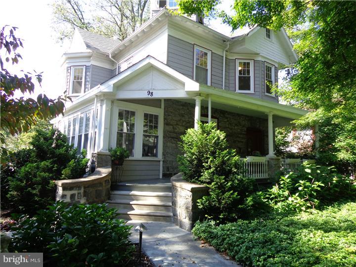 Lovely stone Victorian home, completely rehabbed in 2006, and situated on a large professionally landscaped corner lot. The large front porch leads to a beautifully carved front door with leaded glass, opening into the foyer and winding wooden staircase. This three-story home has it all. The original hardwood floors lead to the double-sectioned living room and formal dining room, both featuring large, triple bay windows which make for a bright, sunny environment. Take note of the tiled stone gas fireplace, as well as the two hidden pocket doors. The state-of-the-art kitchen with 12' stone square flooring features granite countertops, stainless steel appliances, stone tile backsplash, ample cherry cabinets, and two large pantry closets. A sunny, spacious breakfast room adjoins the kitchen, along with a convenient first floor powder room. The back door off the kitchen leads to a rear deck, driveway and large grassy, wrought iron fenced back yard. The second floor includes a master bedroom and three other bedrooms, all with neutral wall-to-wall carpeting, off the hardwood central hall. The master bath has all the amenities, including a large separate shower with a seat, and two lovely carved Victorian vanities. A hall door leads to a large third floor, including a full bath, wall-to-wall carpeting, and a design that affords many options. Also included in this exceptional home are two-zoned central air and heat, wide windowsills, high ceilings, garage, and rear driveway.
