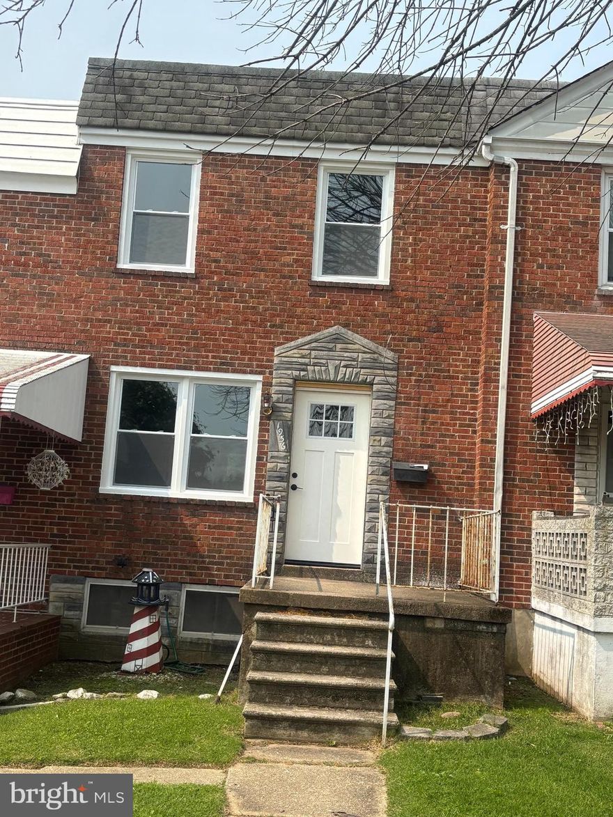 Eastfield rowhome for rent. Freshly painted, new flooring, new windows, new appliances, new kitchn cabinets and countertops.  Fenced rear yard and alley parking. Backs to school football field. Close to schools, public transportation and shopping. Must use management company's application.
