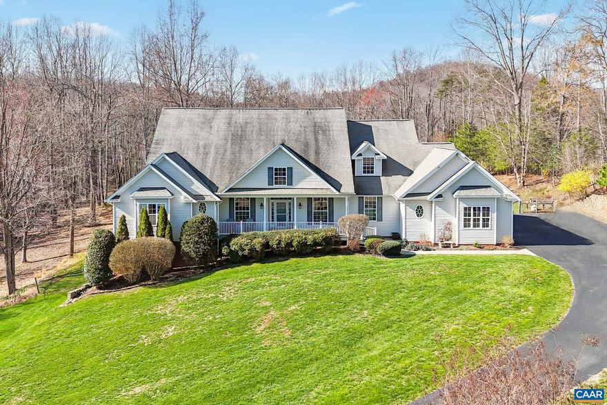 Framed by sweeping mountain vistas and set on a secluded, nearly level homesite, this exceptional residence offers refined living with space, privacy, and versatility rarely found. With over 5,000 finished square feet, this 4-bedroom, 3.5-bath home blends timeless elegance with thoughtful design, ideal for both everyday comfort and sophisticated entertaining. A gracious interior unfolds with beautifully proportioned rooms, including a formal dining room, private study, and expansive living area filled with natural light. The chef?s kitchen serves as the heart of the home, featuring rich cherry cabinetry, a center island, and an oversized pantry/laundry room with extensive storage. The main-level primary suite offers a peaceful retreat, while the fully finished terrace level feels like a second home?complete with a second kitchen, spacious rec room, fitness area, full bath, and an additional bedroom?perfect for guests, or multigenerational living. Outdoor spaces are equally impressive, with a covered front porch, a large screened rear deck for relaxed evenings, and an expansive Trex patio designed for seamless indoor-outdoor living. A rare offering of scale, setting, and sophistication?this is Virginia living at its finest!,Cherry Cabinets,Formica Counter,Granite Counter,Fireplace in Living Room