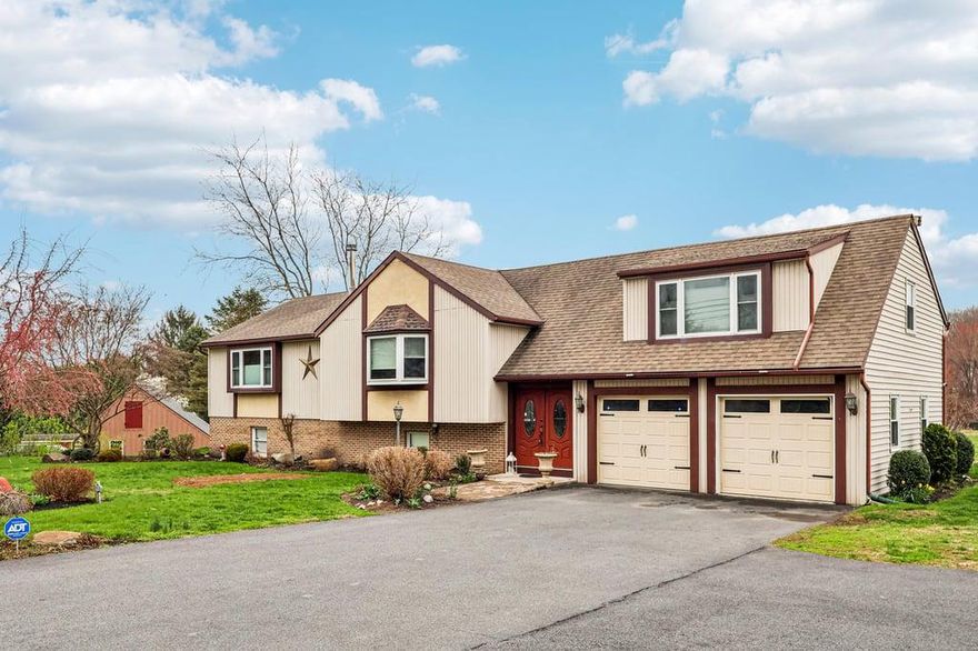 Welcome to this very well maintained home situated on a private and expansive 1.3-acre lot, offering the perfect blend of space, comfort, and functionality. This impressive residence features 5 spacious bedrooms, a dedicated home office, and 3 full bathrooms. The primary suite is thoughtfully designed with a double vanity, whirlpool soaking tub, and a separate stand-up shower, creating a true retreat. Additional bathrooms include a tub on the second level and a shower stall in the finished lower level. The heart of the home showcases a well-appointed kitchen with granite countertops, stainless steel appliances, and rich cherry cabinetry, seamlessly flowing into the main living spaces. Enjoy year-round comfort in the heated sunroom or gather in the family room featuring a wood-burning fireplace (flue recently cleaned). The fully finished lower level offers additional living space, perfect for entertaining, guests, or recreation, along with a convenient laundry area and ample storage. Step outside to experience exceptional outdoor living, including a large deck with underneath storage, a covered patio with a stunning outdoor wood-burning fireplace, and beautifully maintained grounds with mature fruit trees (pear, apple, and peach). Two additional sheds (24x14 and 12x10) provide even more storage and versatility. Additional highlights include: 2-car garage,  Gas (propane) fireplace and kitchen stove (80-gallon tank),  Leased 120-gallon propane tank,  Oil heating system (5 years old) with 275-gallon tank under deck, Central air (5 years old),  New hot water heater. Schedule your private tour today and start packing.