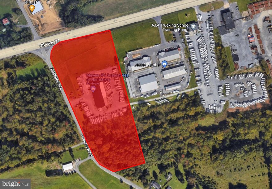 COMPS PURPOSES - 19,250 SF building on 10.5 acres.  Fully tenanted building with a current NOI of $187,000. Potential for development at front of the property at the corner of Rt. 22 and Oak Grove Rd.
