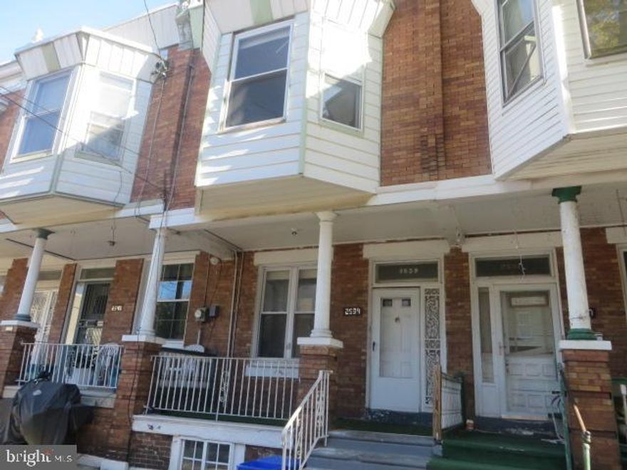 Two story, 4 bedroom, porch front row located just off of 32nd and Allegheny Ave. Large front living room, separate dining room and eat in kitchen on the first floor. Four bedrooms plus full bath on the 2nd floor. Excellent rental potential or fixer upper for all buyers.