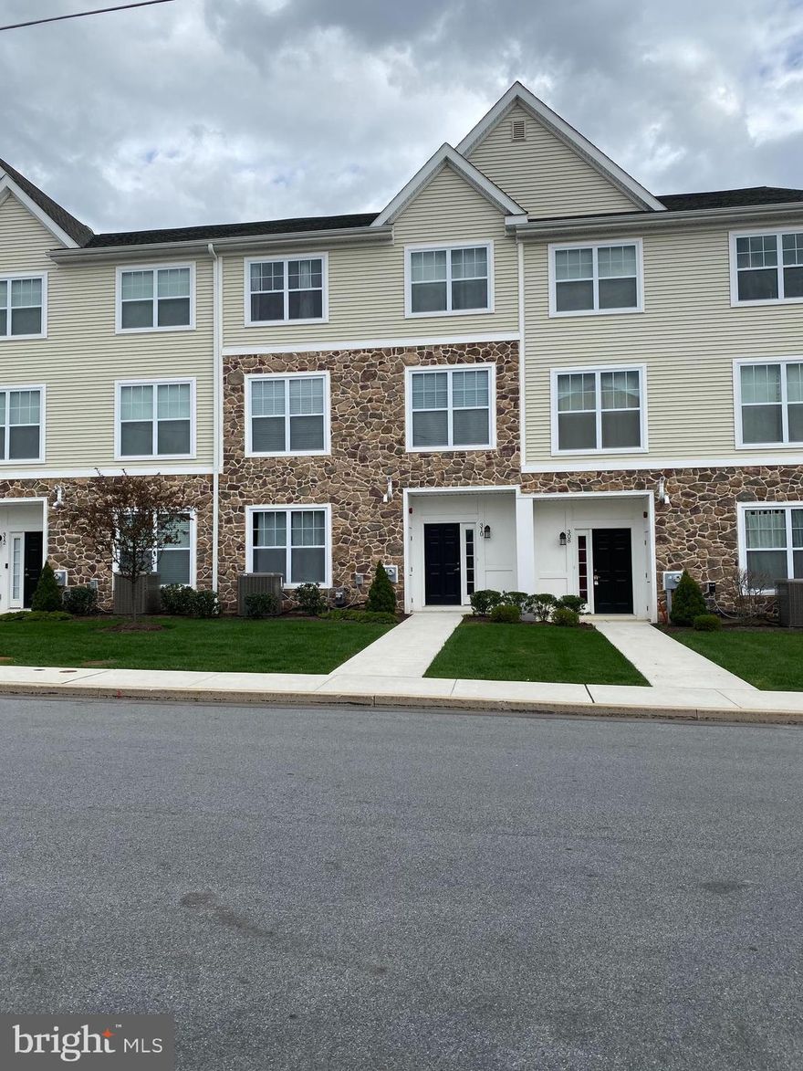 Union Station II townhome conveniently located in the West Chester Boro. Walk to restaurants and shops in downtown WC! Multi-level townhome with 2-car garage and driveway. Features open floorplan, 9 ft ceilings on main floor and hardwood floors.  Kitchen with large island, plenty of cabinet storage and counter space. This main level also includes Dining or breakfast area, and bright Great Room. Laundry area is conveniently located on upper level along with master suite which includes large bath and 2 walk-in closets. The second and third bedrooms are also on this floor with access to hall bath.  Additional finished space for bedroom, playroom or office on ground floor.  Relax or grill on the 23' x 10' Timbertech deck off the breakfast area. This is a non-student rental.