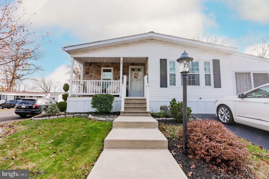 This is a must see home located in a 55 Community. It has a wonderful location, great open floor plan  and loads of closets. As you enter the home you will find a  spacious Living room, Dining room and kitchen with vaulted ceiling. The kitchen is fully equipped with tons of cabinets and  counter space. there are two great size bedrooms and two full baths. In addition, there is a laundry / mudroom. This home has a huge sunroom great for entertaining and parties. This is a very bright home with loads of natural light. There are two spots in the driveway for parking. This home will not last. call for your private showing today!